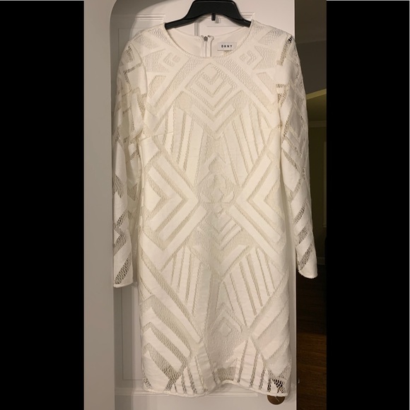 long sleeve winter white dress